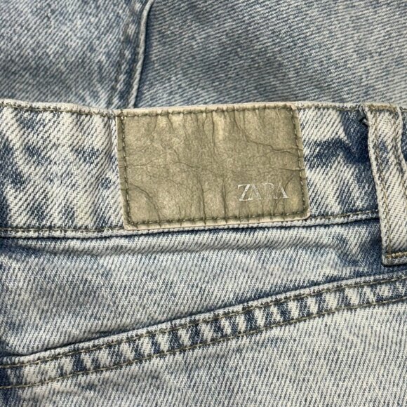 Zara Straight Leg Raw Hem Button Fly Jeans Size 0 - Picture 10 of 12